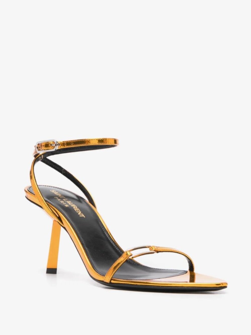 Yves Saint Laurent 75mm Kitty Sandals - Metal Tangerine - EU 39